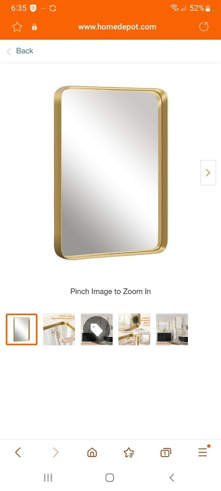 NEUTYPECHIC WALL MOUNTED MIRROR MODERN RECTANGLE GOLD JJ00375ZZEN-3