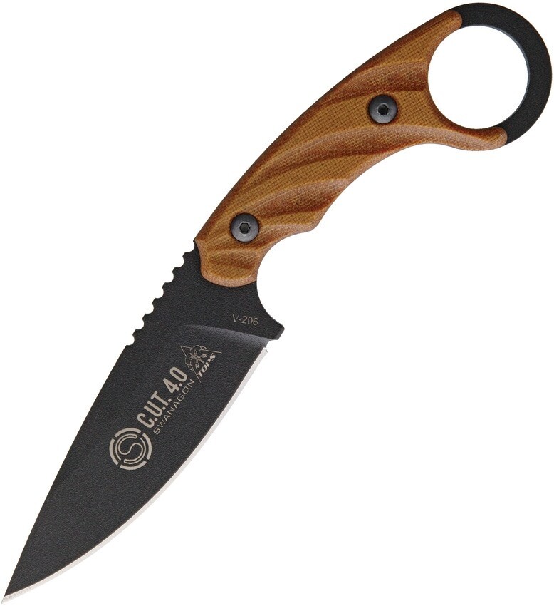 TOPS Cut 4.0 Combat Utility Tool Fixed Blade Knife Dragonfly Tread Handles