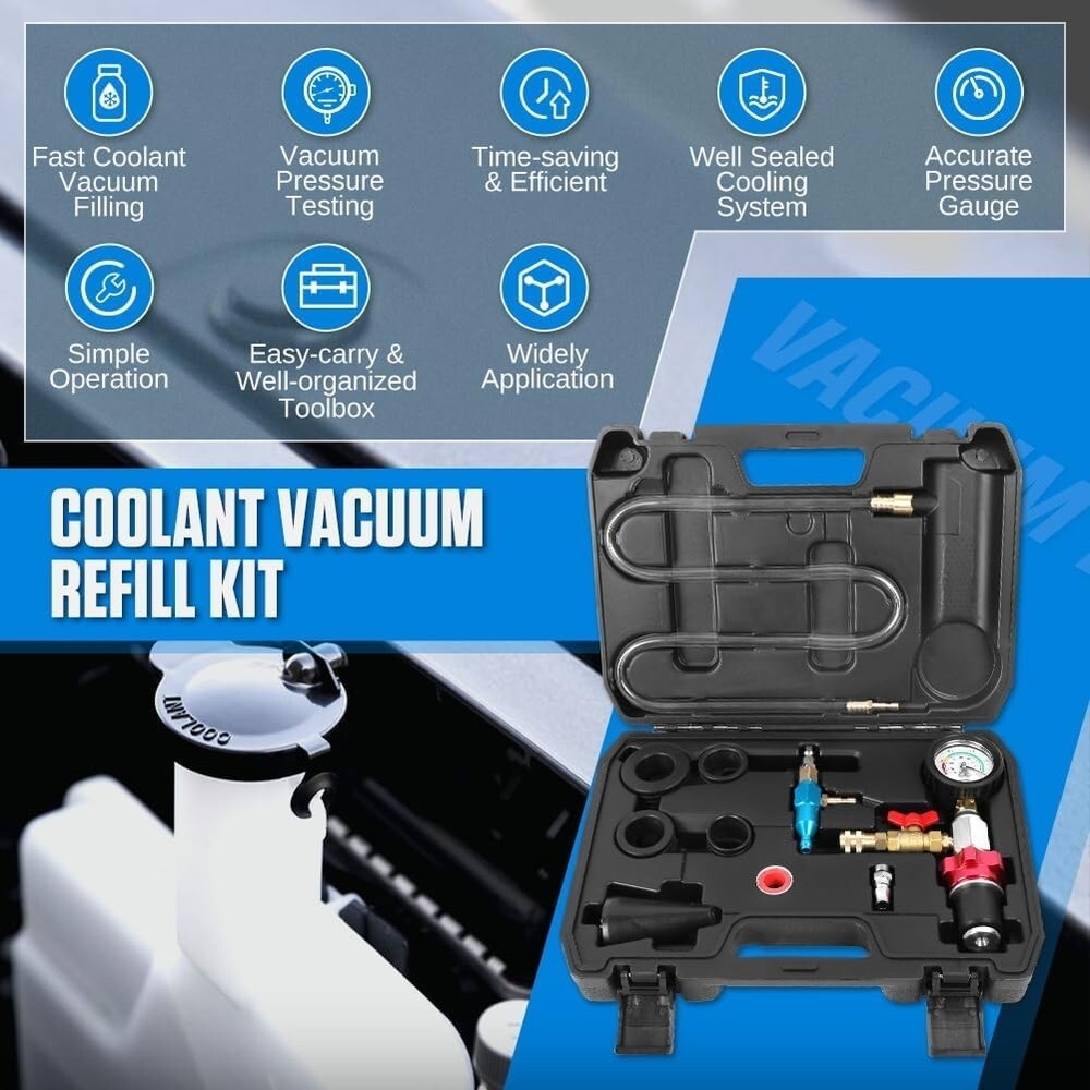 Vacuum Coolant Refill Tool Kit Cooling System Vacuum Purge for All Vehicles....