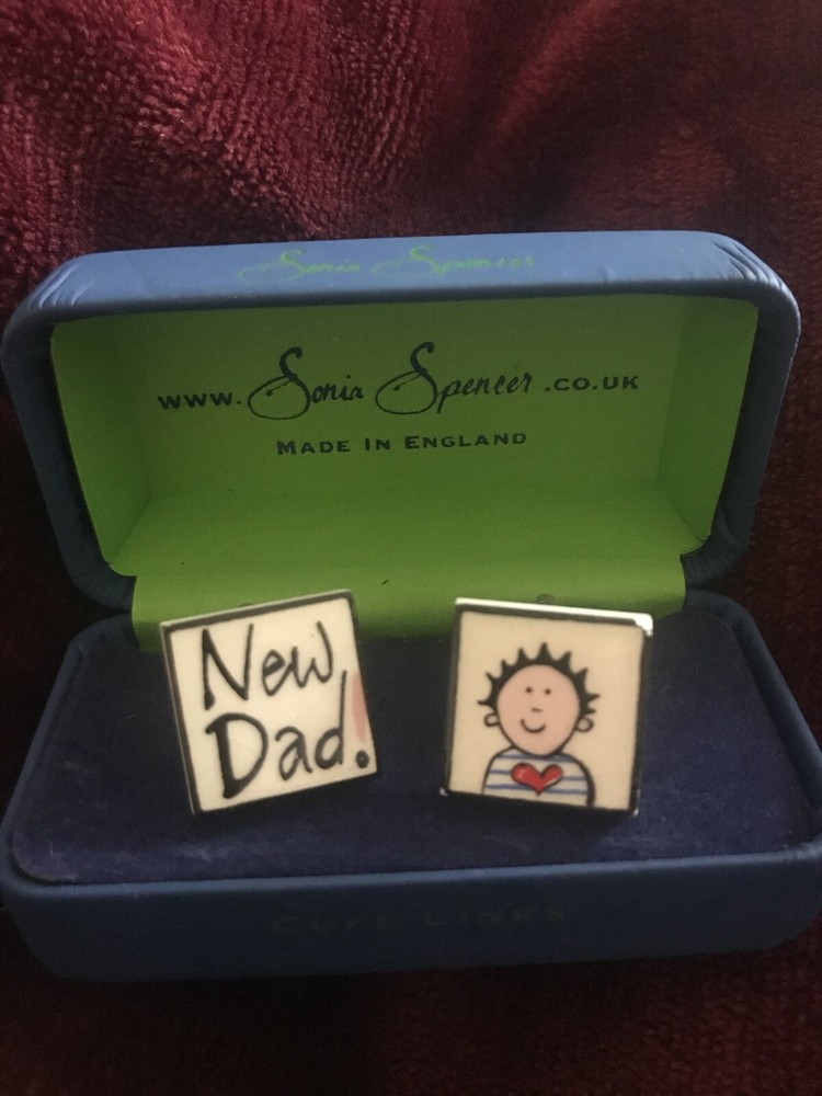 Cufflinks themed "New DAD"  NIB