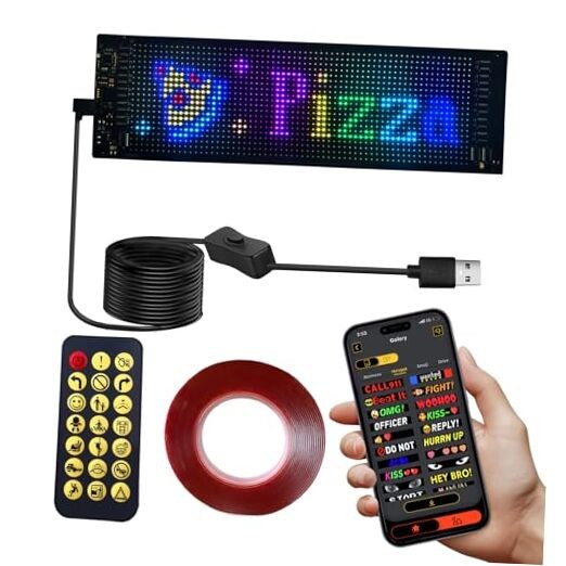 Programmable LED Signage System: 13.7"x4.01" Bluetooth Flexible 13.7X4.01 Black