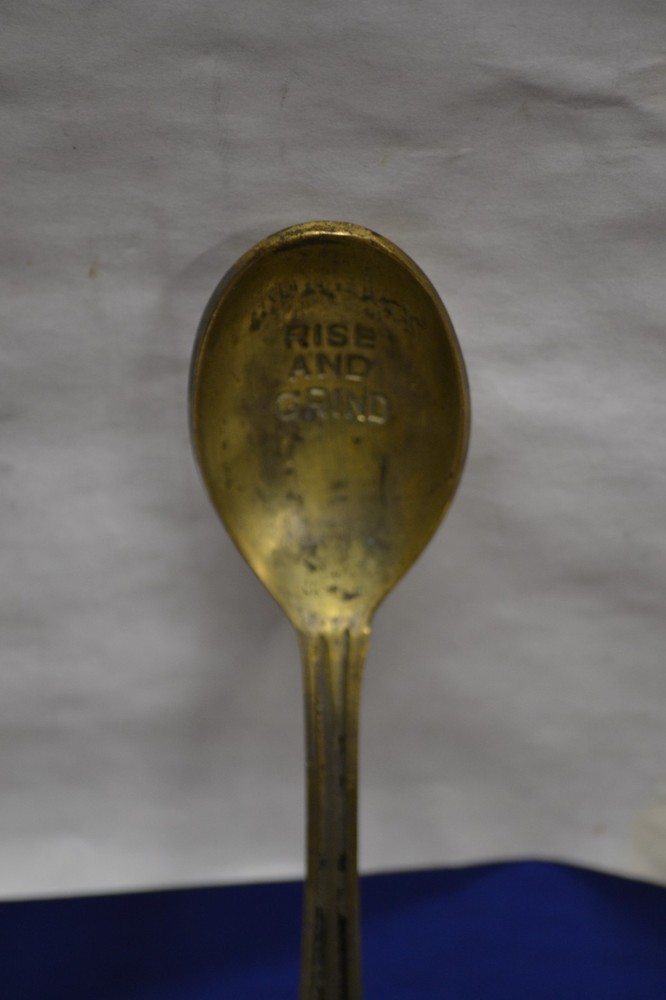 4 VINTAGE METALCOFFEE SPOONS WITH MESSAGES ON INSIDE