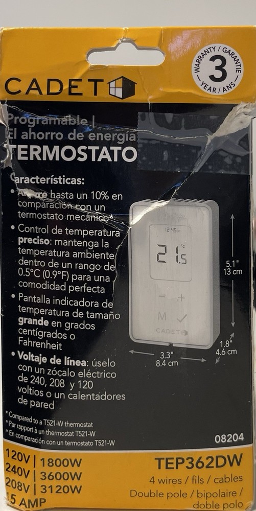 Cadet TEP362DW: Programmable Energy-Saving Wall Thermostat