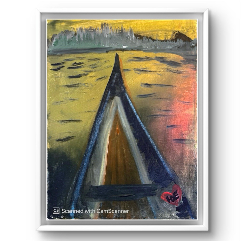 BLESSED#862 11x14 Cheeze Heart Dish Original Canvas Neo Abstract Expressionism