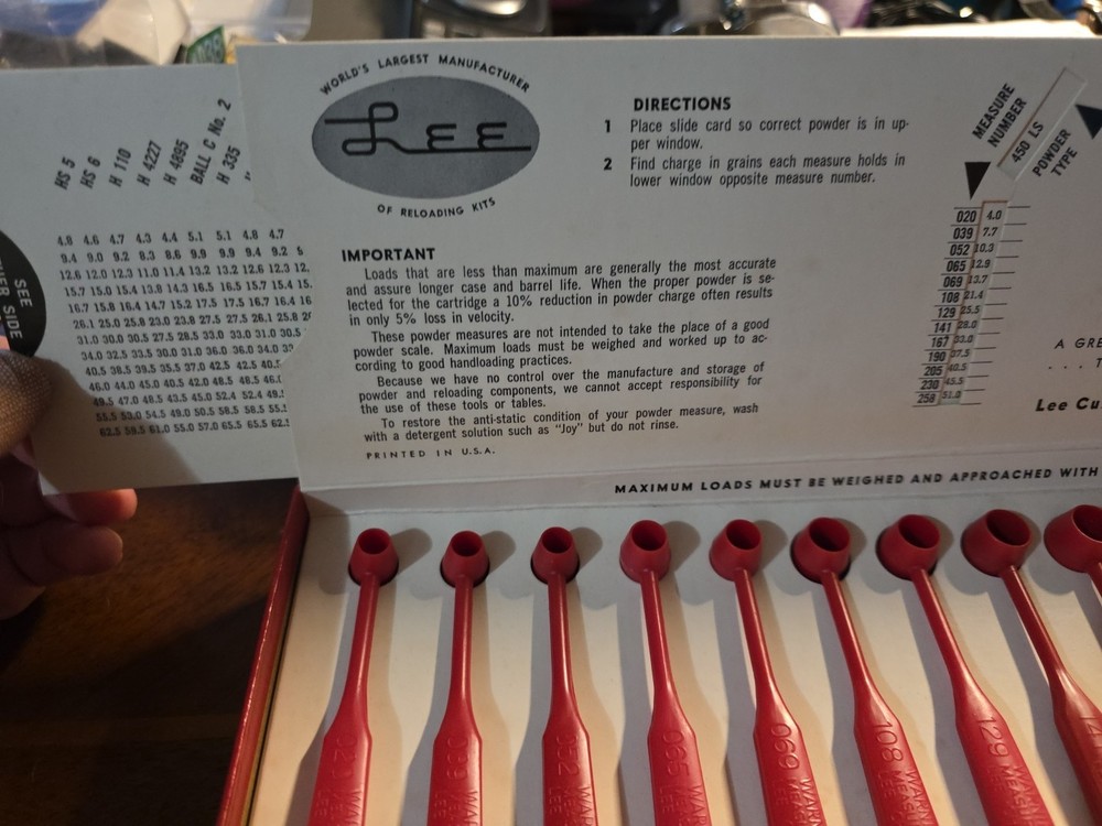 LEE Powder Measure Kit 1966 Red Measures