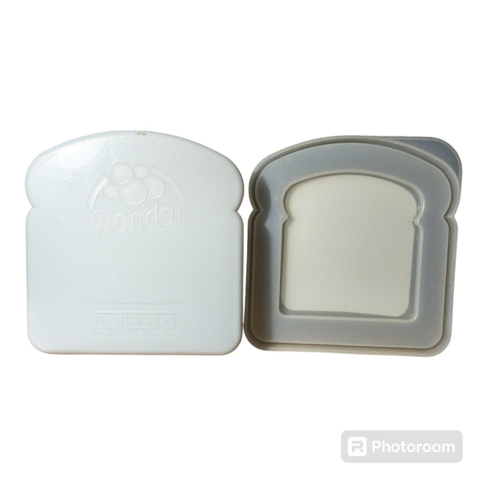 WONDER BREAD Plastic Sandwich Keeper Container Storage Holder Box Vintage
