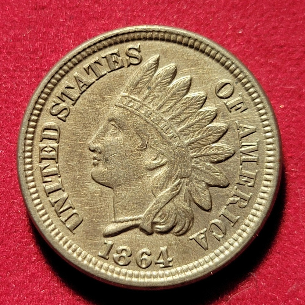 1864 copper nickel indian head penny
