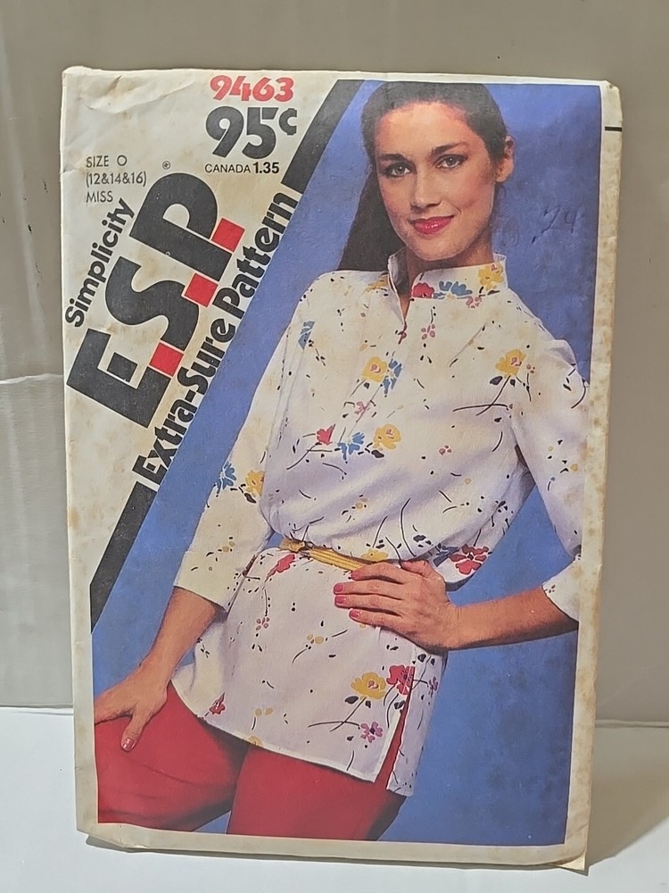 Simplicity Sewing Pattern 9463 Misses Pullover Tunic Size 12-14-16 -UNCUT-FF-