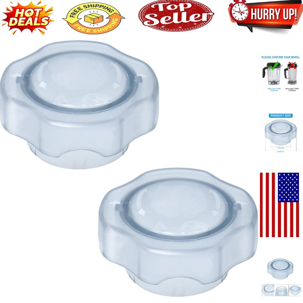 2-Pack Lid Plug Replacement for 64oz Low Profile Mixer Containers