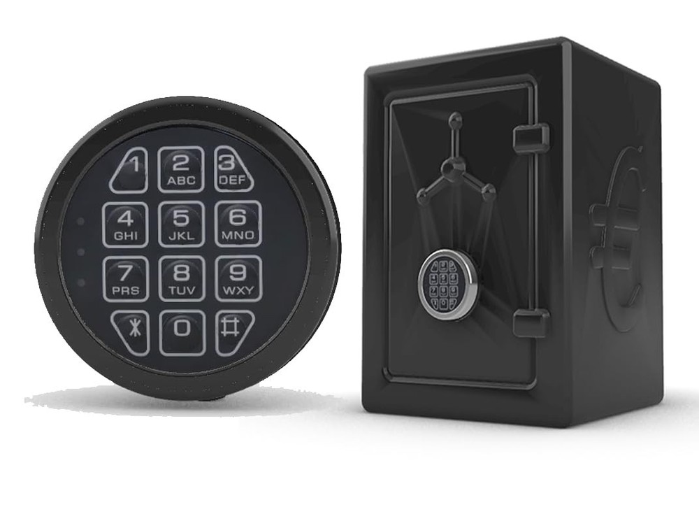 Electronic Safe Lock Replacement Keypad with Solenoid Lock, Gun Black