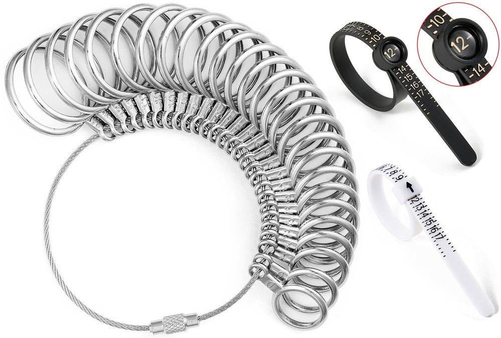 Bflaae Ring Sizer Measuring Tool Kit, 27 PCS Stainless Steel 3pcs kit