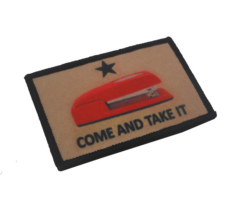 COME AND TAKE IT TEXAS STAPLER 3D BADGE EMBROIDERED HOOK LOOP PATCH /01