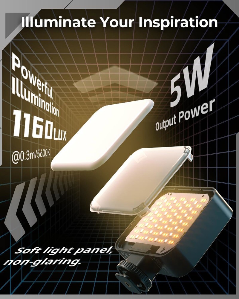 SmallRig Vibe P96 Pro mini LED Video Light, Vlog Fill light (Black) 4660