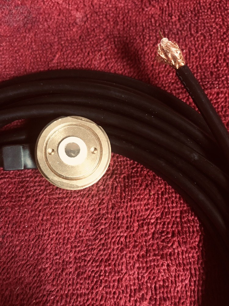 NEW NMO 3/4” SOLID COPPER CABLE ASSEMBLY With All Brass Base Mount 17 Feet Long