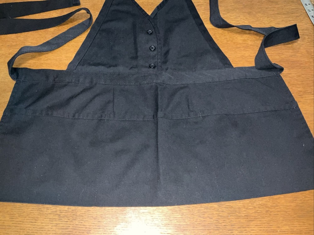 5 -S & H V-Neck Tuxedo Apron, 3 Large Pockets, Size Adjustable Snap Neck Strap