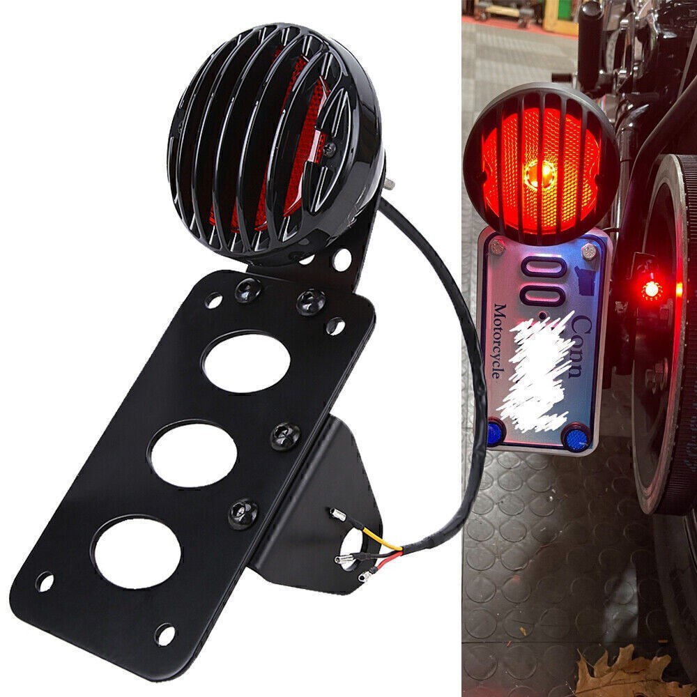 For Harley Chopper Bobber Tail Light Side Mount Side Mount License Plate Bracket