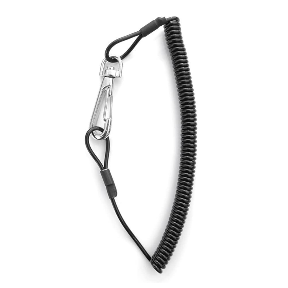Smith Creek Net Leash, Yoke Mounted Coiled Lanyard One Size, Black