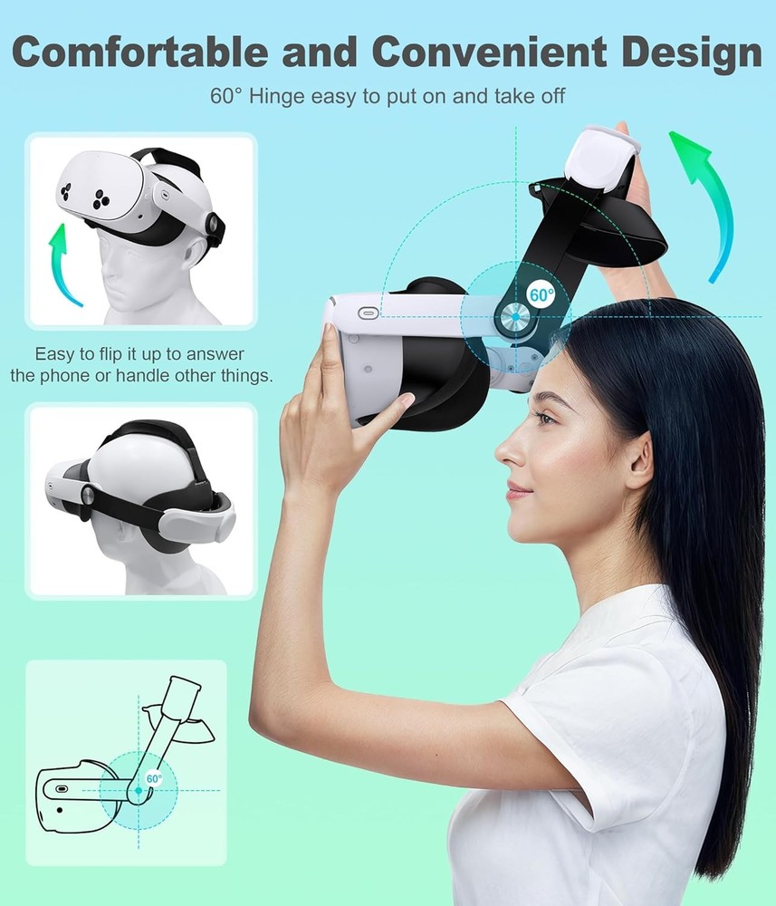 Meta Quest 3 Head Strap Soft Padding Adjustment