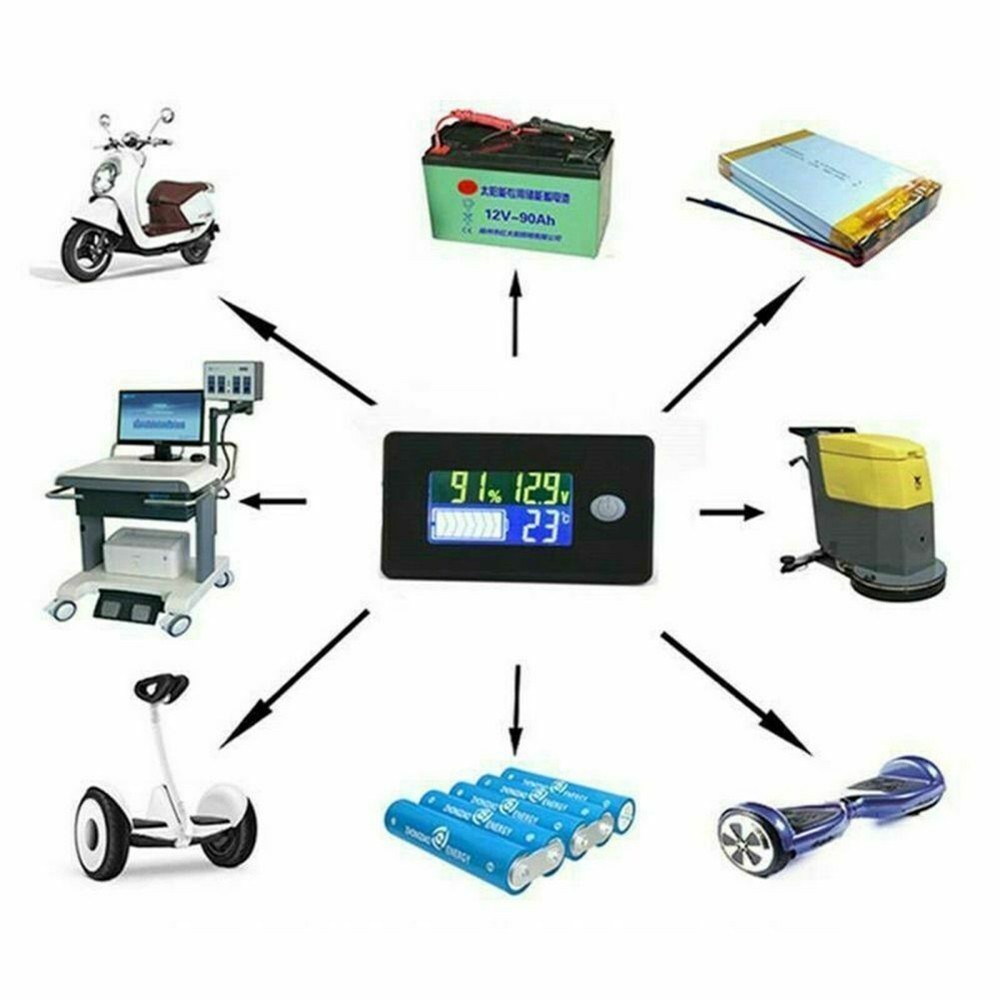 LCD Voltmeter Digital Display Auto-Off On/Off Switch Meter Monitor