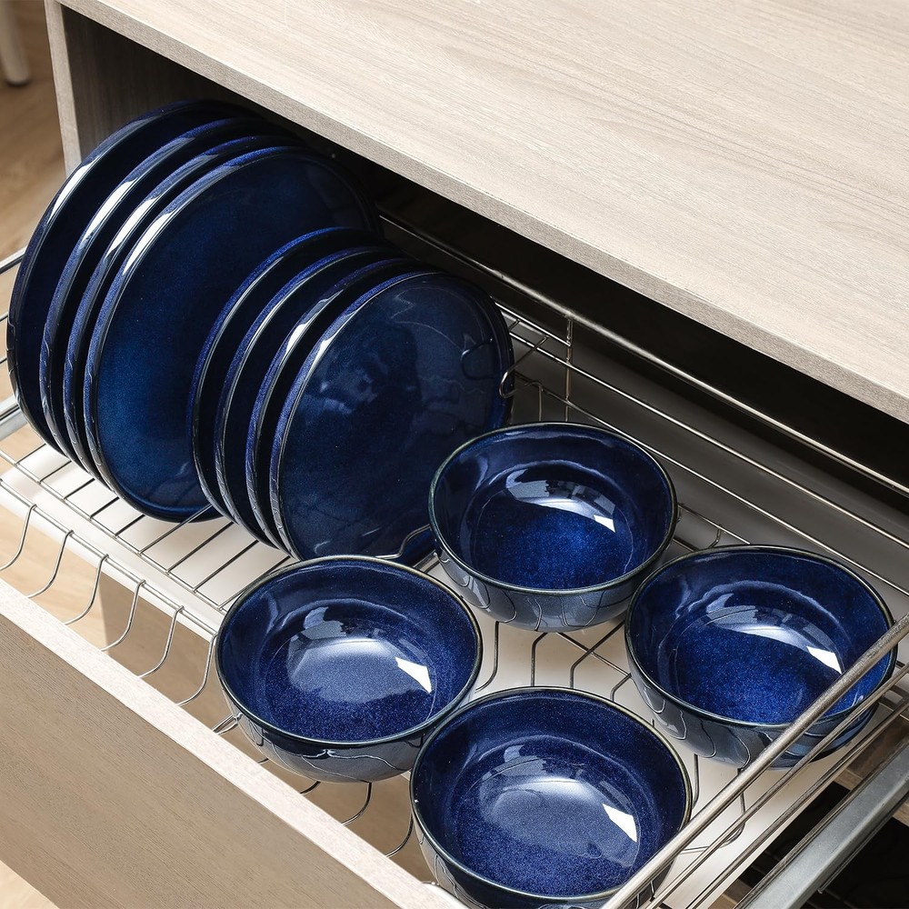Ceramic 12 Pieces Dinnerware Set - Dinner Plates Salad Plates Cereal Bowls Se...