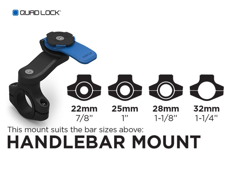 Quad Lock Motorcycle handlebar phone mount QLM-HBR ***FREE EXPRESS FREIGHT***