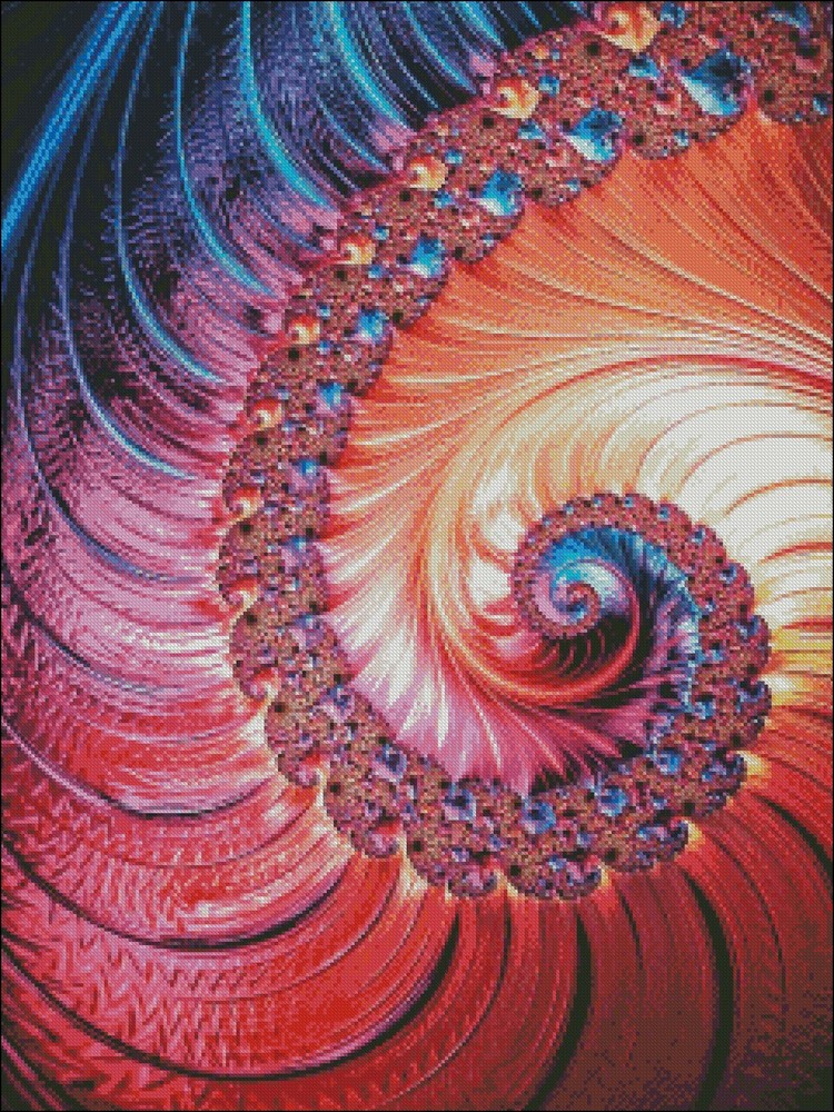 Fractal Spiral 1 - DIY Chart Counted Cross Stitch Patterns Needlework DMC Color
