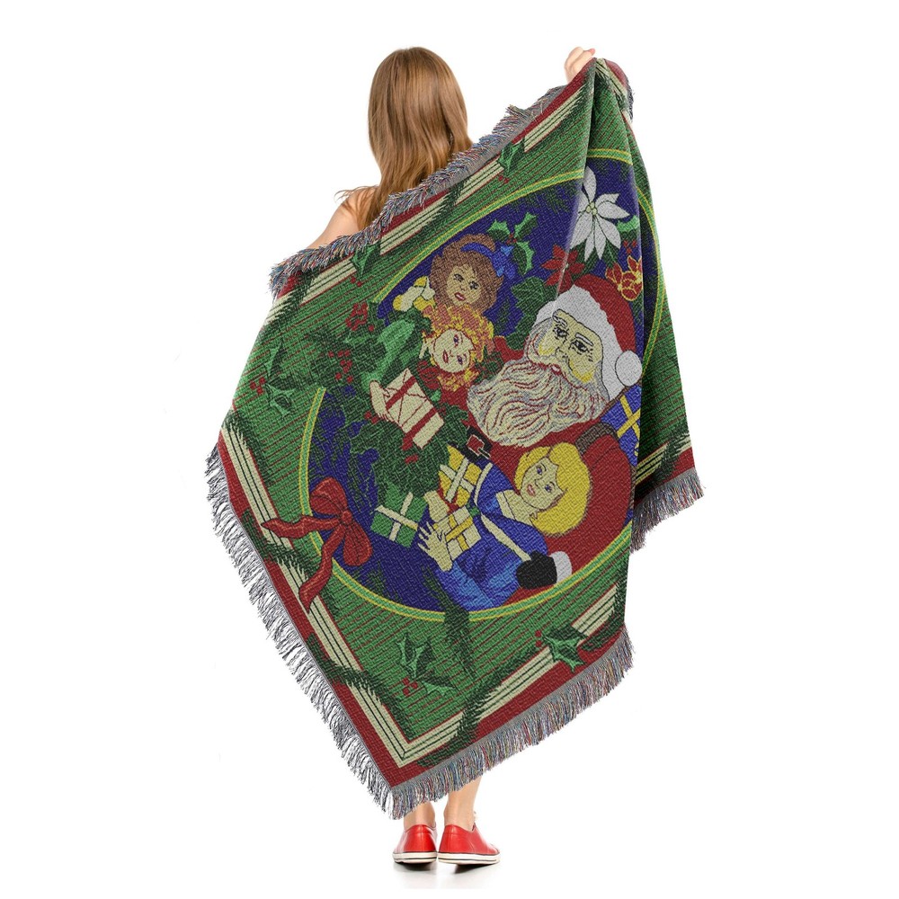 Howdy Santa Woven Tapestry Throw Blanket