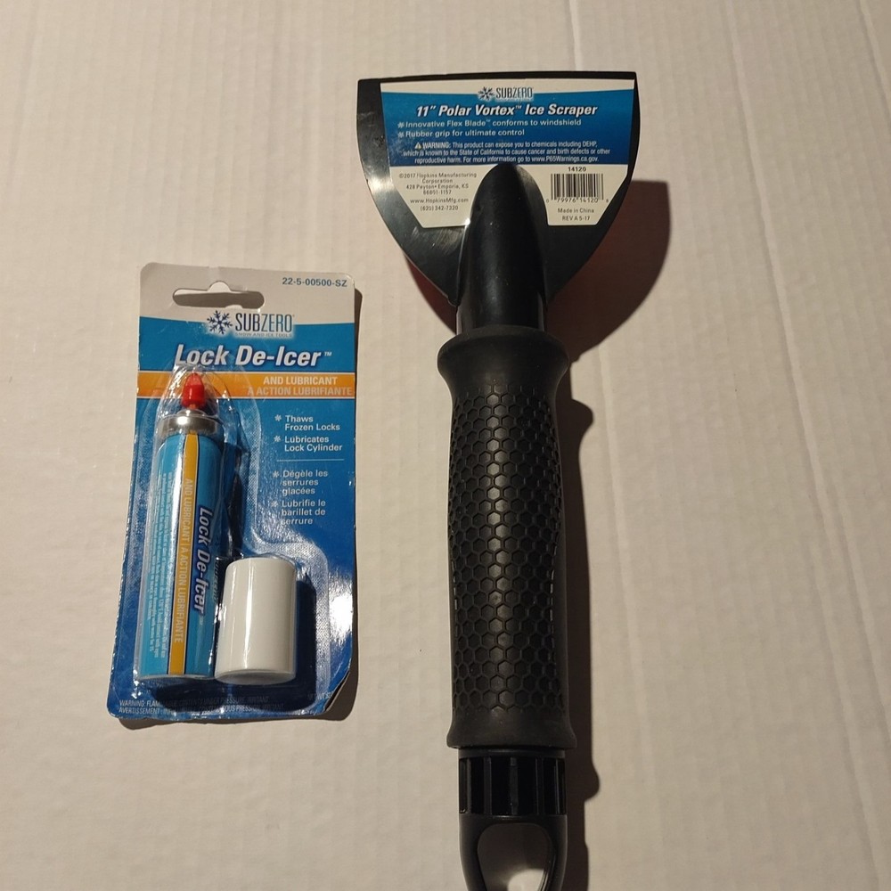 Subzero 11" Polar Vortex Ice Scraper & Lock De-Icer Set For Car/Truck/SUV