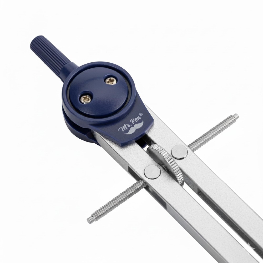 Mr. Pen- Compass for Geometry, with Pencil, Drawing Silver