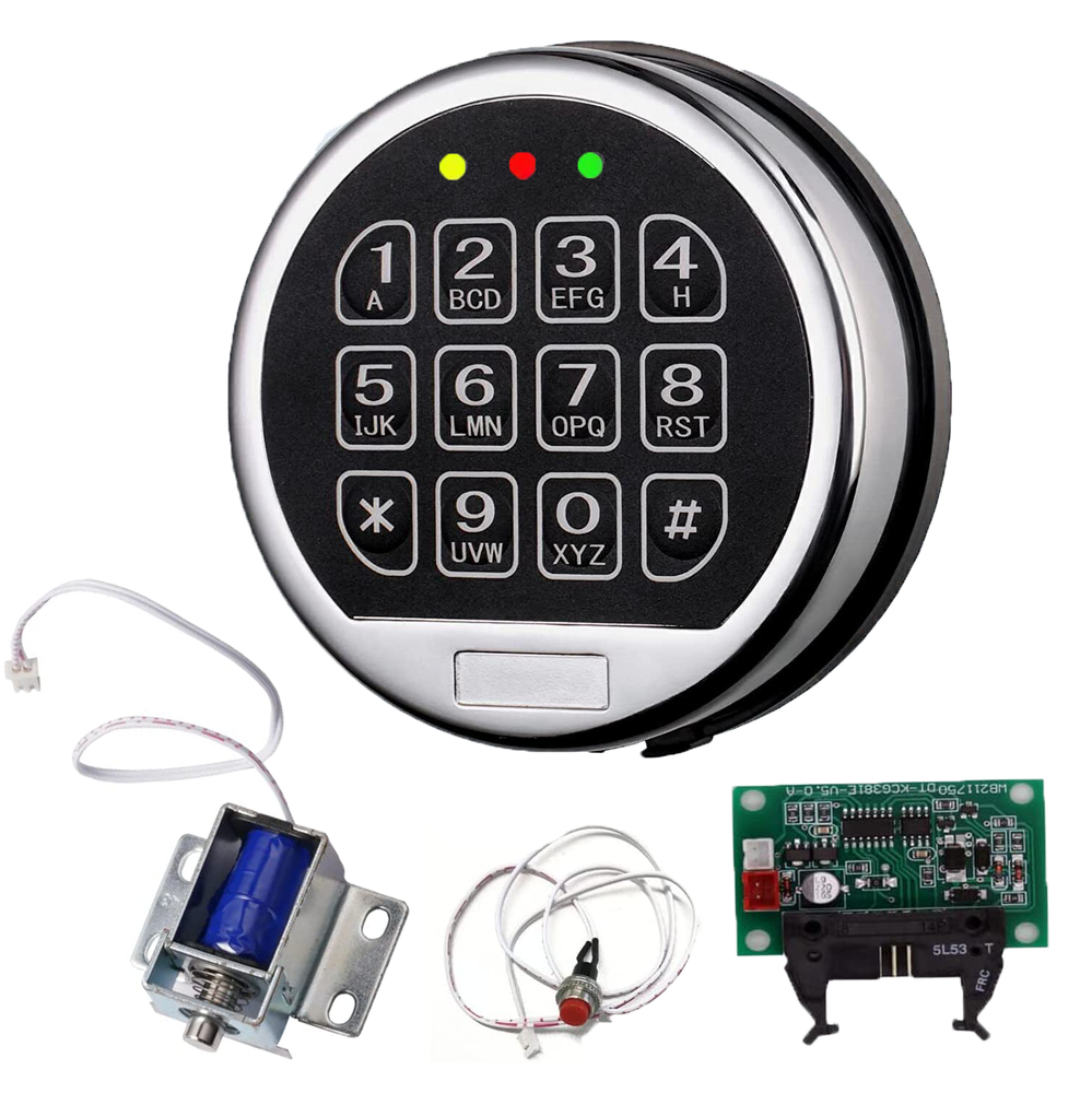 Gun Safe Lock Replacement Electronic Solenoid Lock With Chrome Keypad Safe Lock