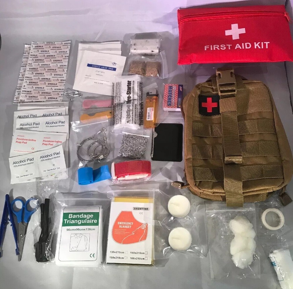 Emergency Fire Starter / First Aid Kit For Survival, Camping, Emergencies, Car