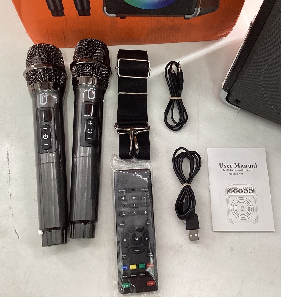 Portable Karaoke Machine With 2 Microphones Bluetooth.