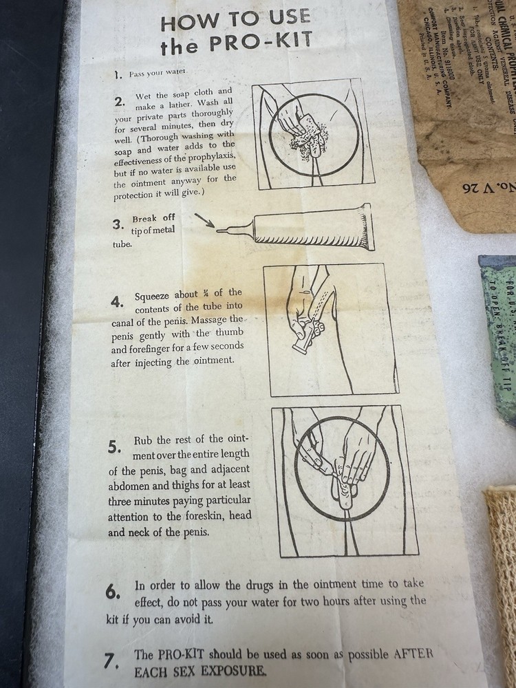 WWII serviceman's Prophylactic kit T34