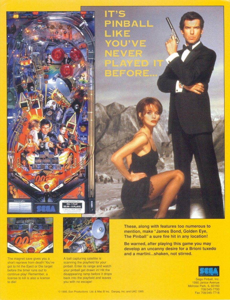 1996 SEGA GOLDENEYE PINBALL FLYER