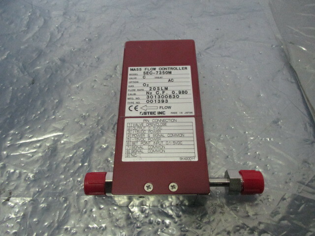 STEC SEC-7350 Mass Flow Controller MFC, O2 20 SLM, SEC-7350MC, SEC-7350M, 421987