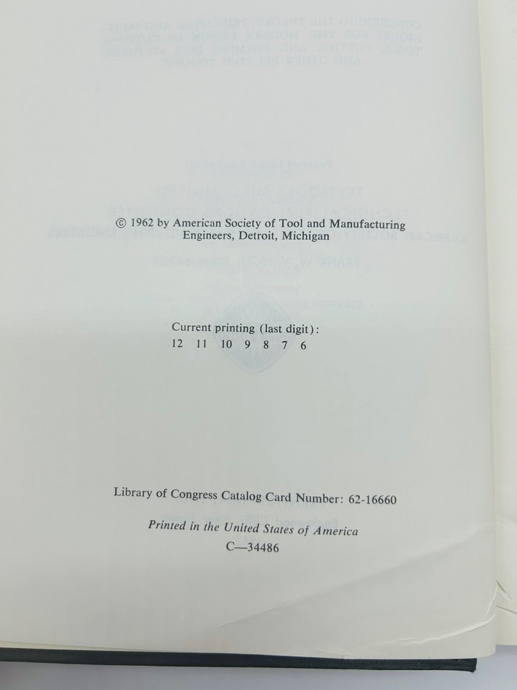 Fundamentals of Tool Design 1962 ASTME Prentice-Hall