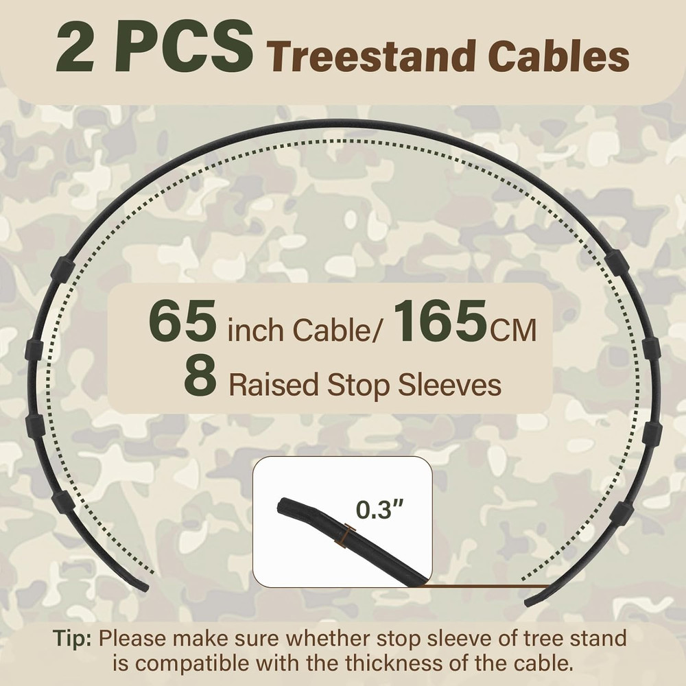 Climbing Tree Stand Replacement Cables for Summit Climber, 65" Hang on Climber T