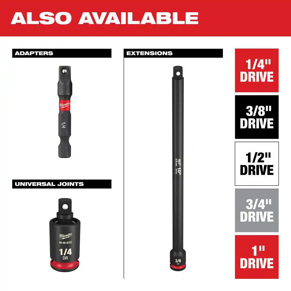 SHOCKWAVE 3/8 In. Drive 13Mm Deep 6 Point Impact Socket (1-Pack)