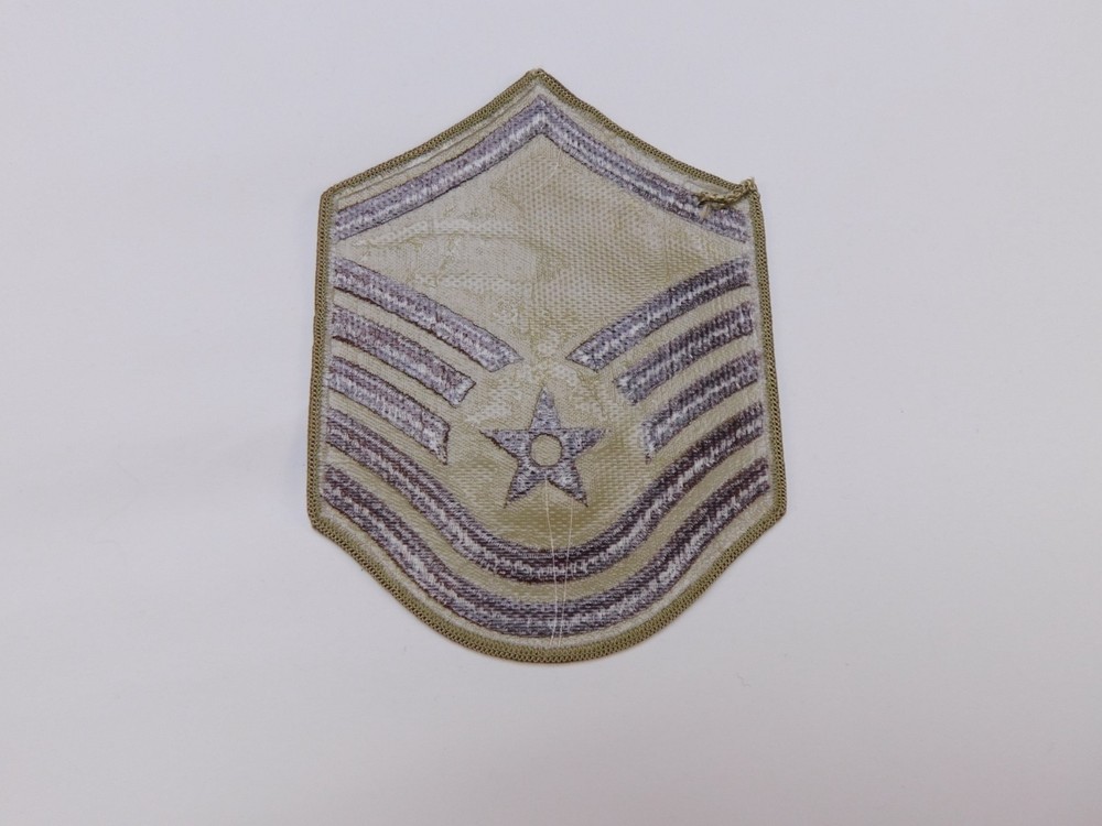 US Air Force USAF MSgt Master Sergeant E7 Chevron DCU Desert Tan Patch 4" Male