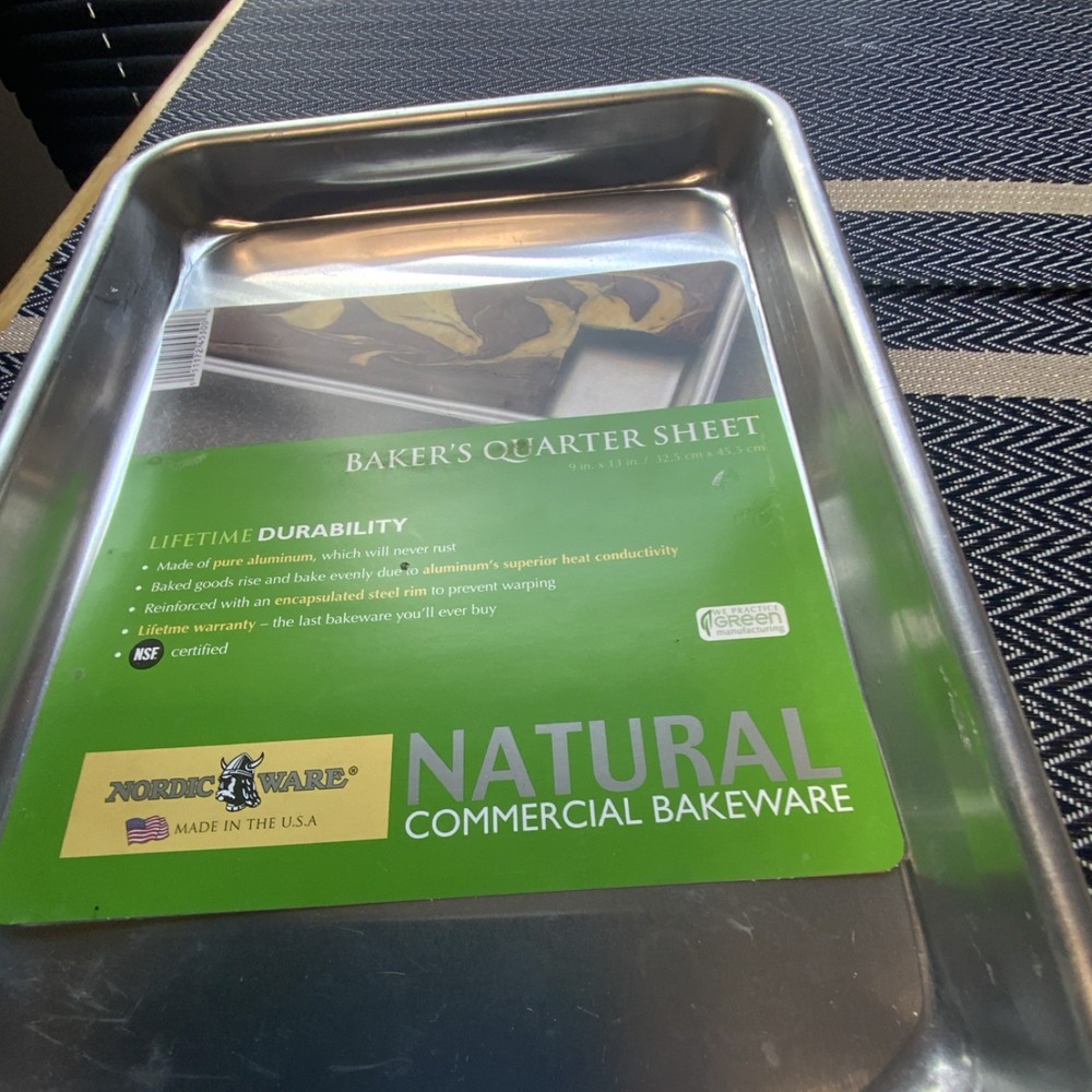Nordic Ware Rectangle Aluminum Baking Tray Silver Oven Safe NSF Certified