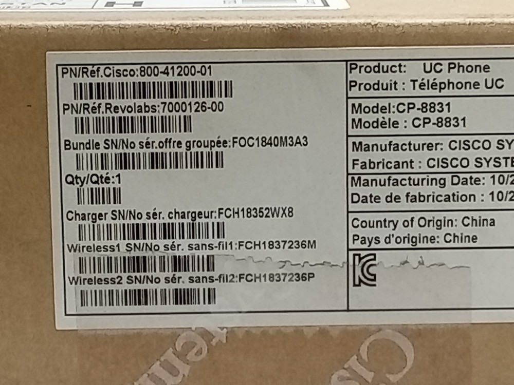 Cisco 800-41200-01 CP-8831 Wireless Microphone Kit (I9B)