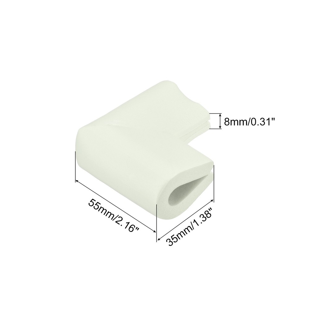 Corner Guards Edge Protectors, 8Pack U Shape, 2.16"x1.38"x0.315", White