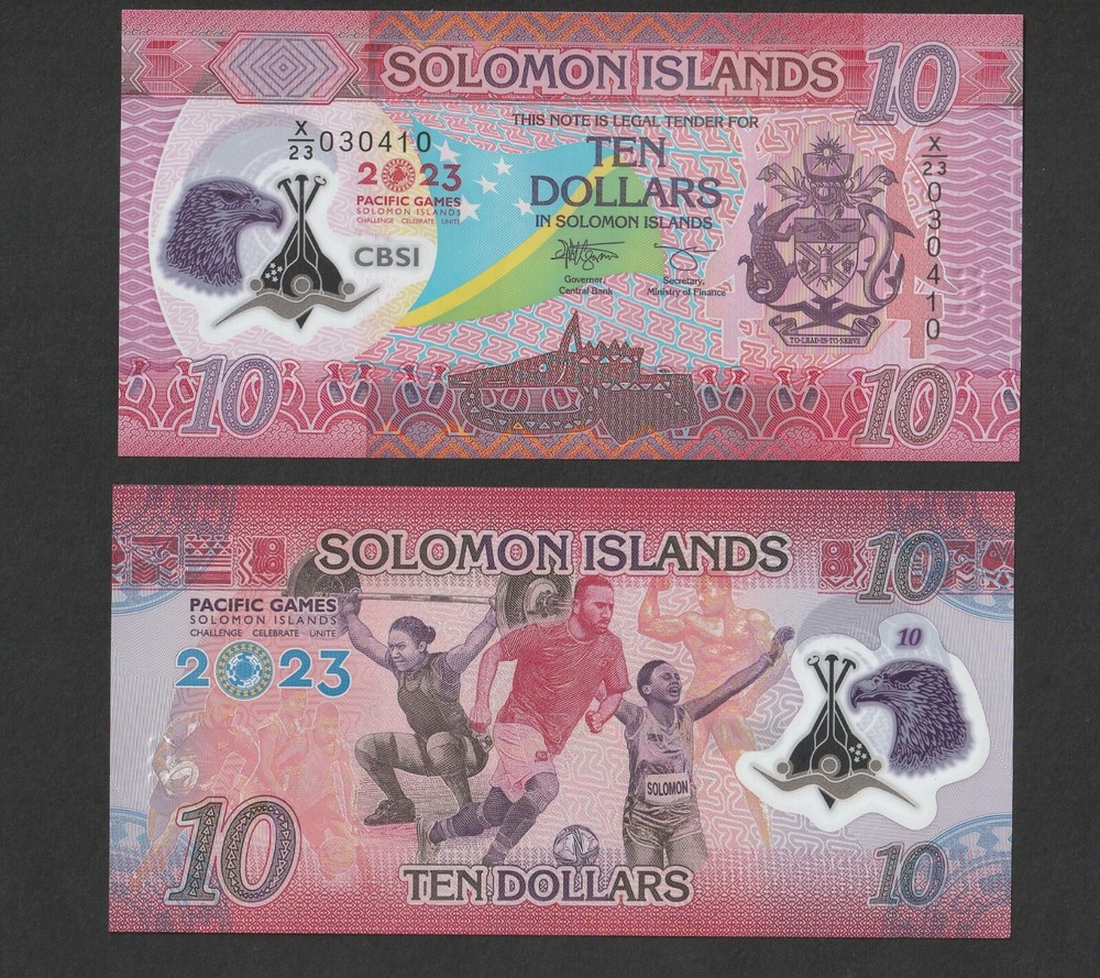 Solomon Island 10 Dollars $10 (2023) P39 Polymer Replacement - UNC