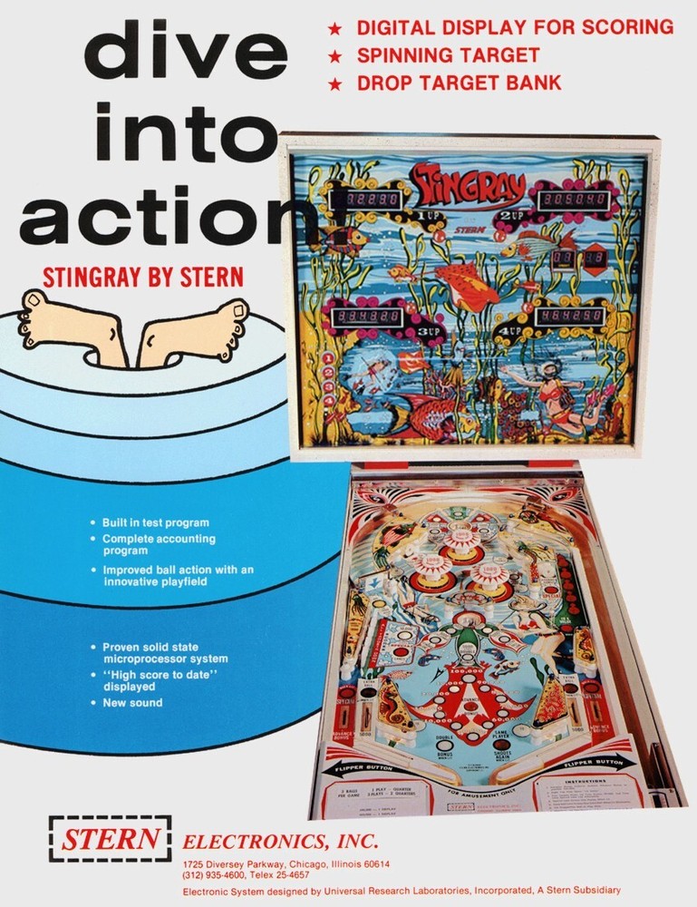 1977 Stern Stingray Pinball Machine Rubber Ring Kit