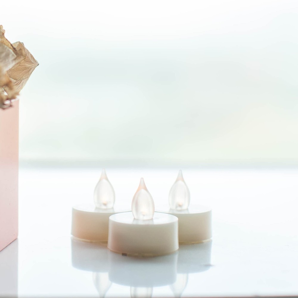 6 Pack Flickering Battery Operated Tea Light with Remote Small, Warm White