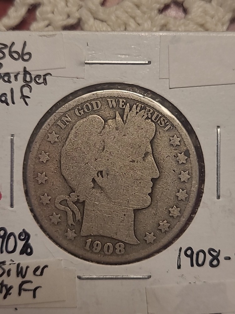 1908 s barber half dollar