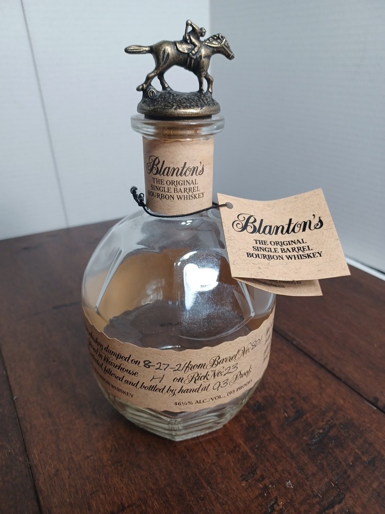Blantons Bourbon Empty Bottle with Stopper (Letter O)