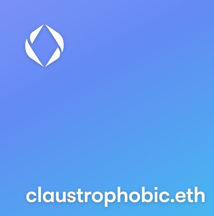 Claustrophobic.eth Etherium Domain Name on OpenSea