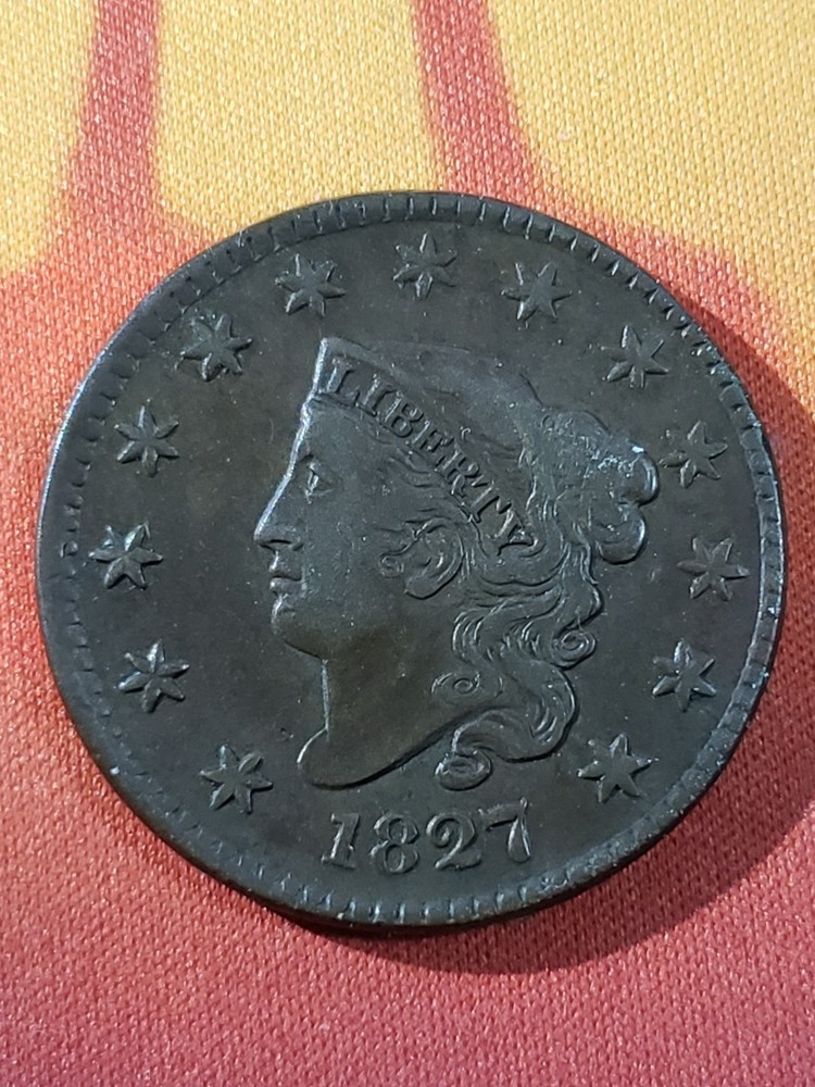 1827 XF Coronet Head Large Cent Very Nice!