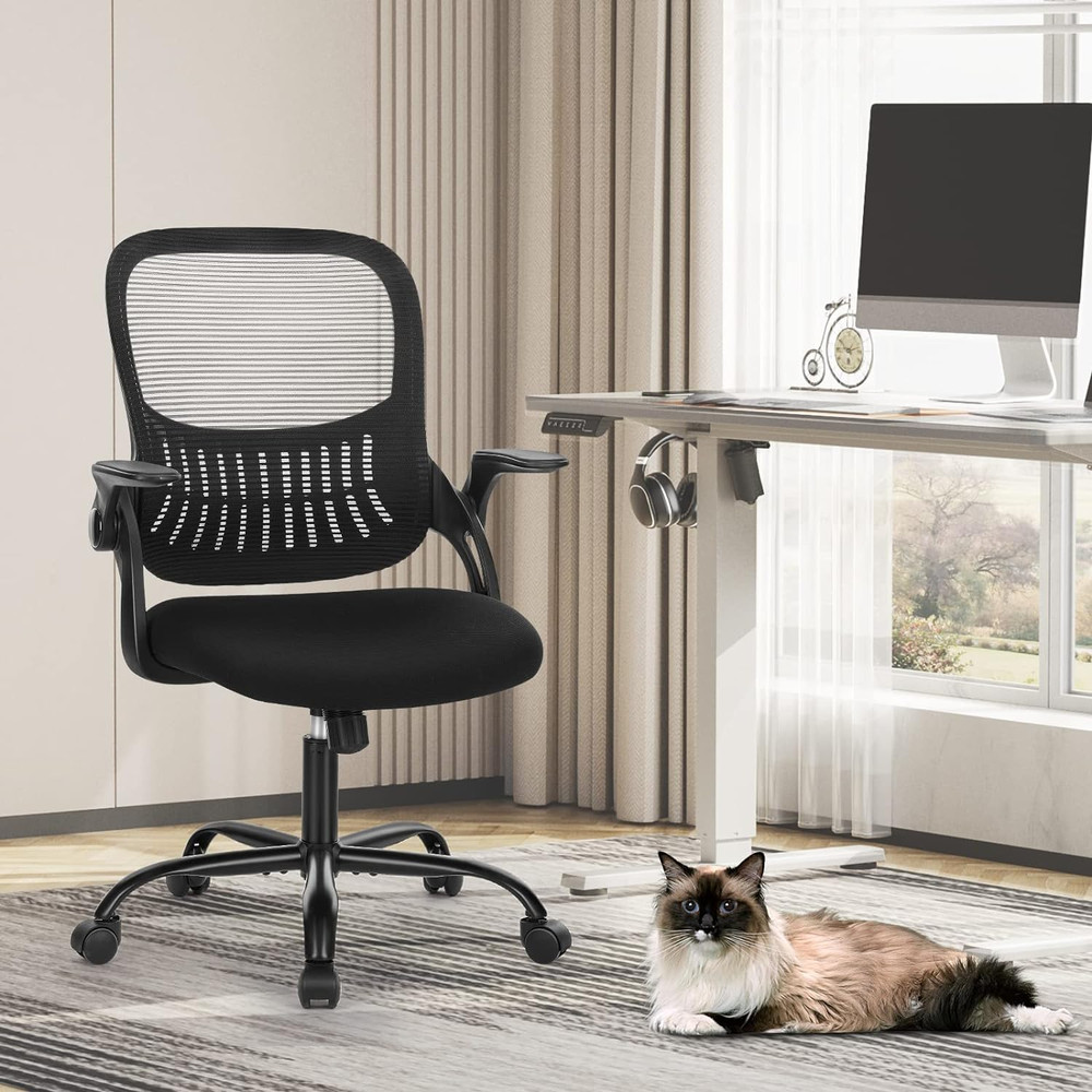 Office Computer Desk Chair, Ergonomic Mid-Back Mesh Rolling Work Swivel Task Cha